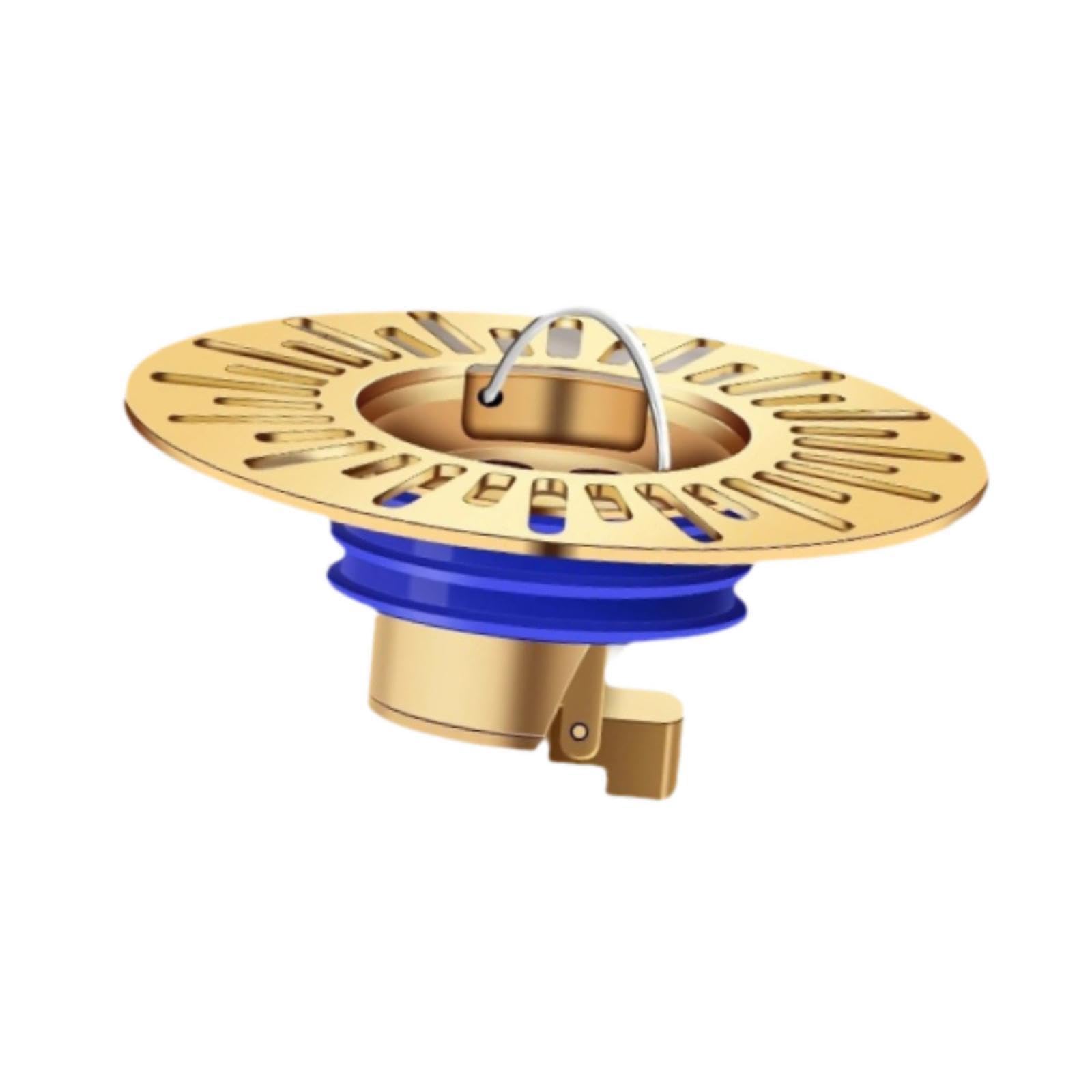 Puxzyax Gold Efficient Bathroom Floor Drain Stopper Backflow Preventer Provides Durable Clogs And Odors While Suspending Water Floor Drain Backflow Preventer, 70X43mm