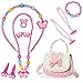 10 Piezas Joyas Niñas, Bolso Bandolera para Niña, Bolso Princesa, Conjunto de Joyas para Niños, Conjunto de Accesorios Joyas Niña, Adecuado para Fiestas, Viajes, Salidas Diarias, Cumpleaños, Navidad