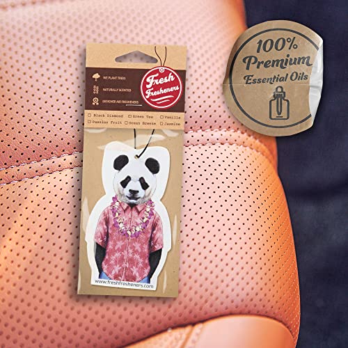Image of Panda Car Air Freshener 4 Pack Scented With Premium Oils By Fresh Fresheners (4 Pack)