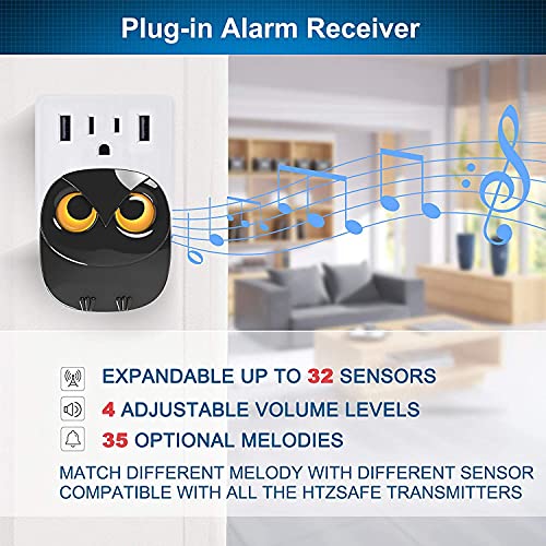 Image of 1 /2 Mile Long Range Wireless Driveway Alarm-HTZSAFE Outdoor /Indoor Motion Sensor&Detector-DIY Security Alert System- 1 Receiver and 3 Sensor Kit