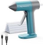 Tilswall Kit d'applicateur de colle chaude sans fil avec bâtonnets de colle chaud, 30s Préchauffer rapidement, USB-C Conception sans fil d'application de colle rechargeable, Mini Applicateur de colle chaude pour DIY Artisanat, Réparations de maison (Blue)