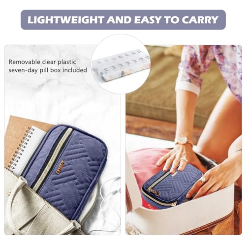 Image of BAGSFY Pill Organizer Case 2 Times a Day- Weekly Medicine Organizer Travel Pill Box with Removable 7 Day Medicine Case Container for Fish Oil, Vitamin, Supplement