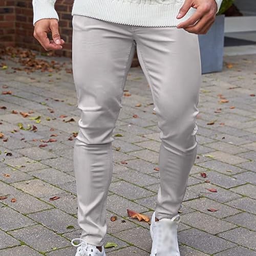 JEKE-DG Mens Slim Fit Dress Pants Lightweight Flat Front Stretch Skinny Tapered Casual Solid Slacks Trousers2