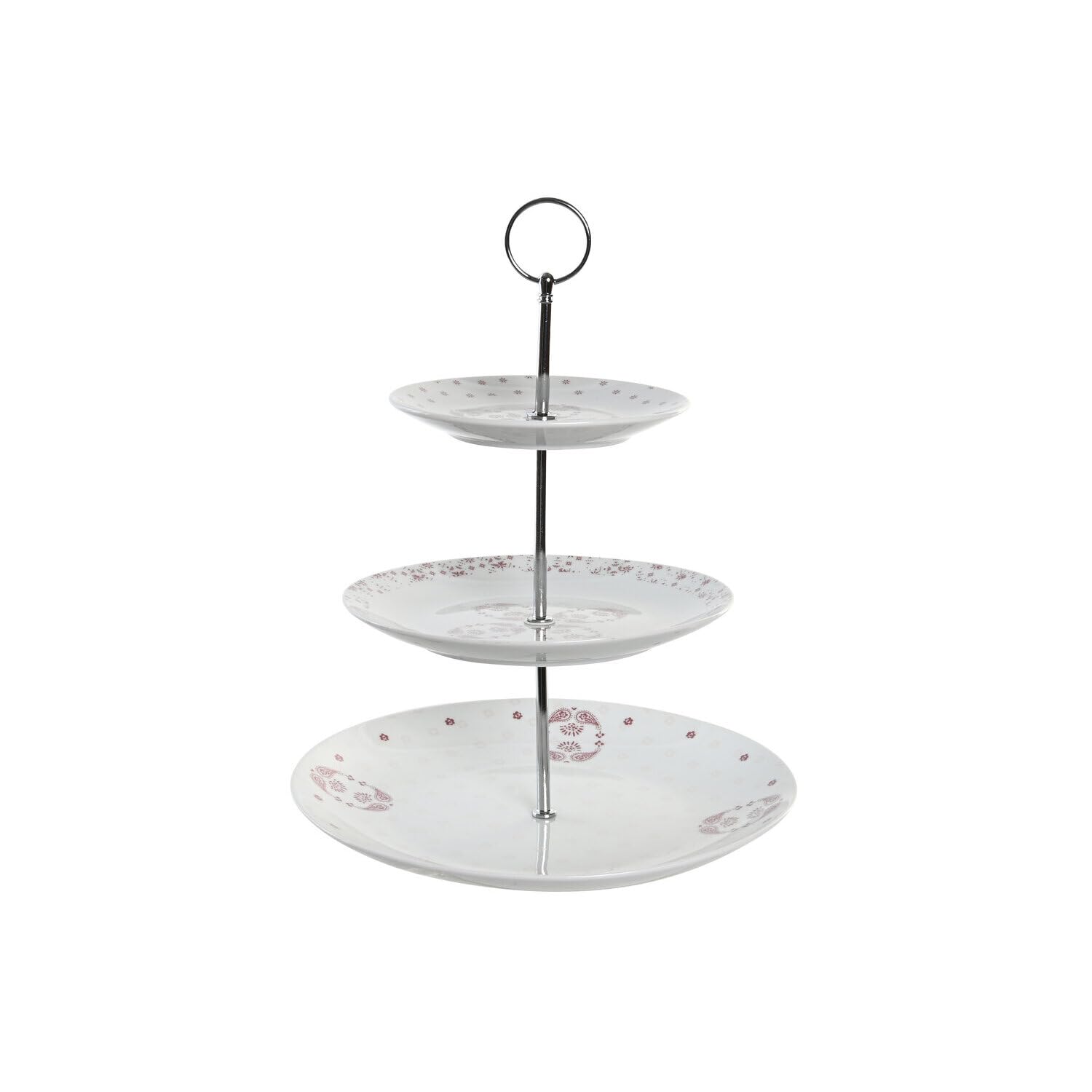 Coupe à fruits 3 niveaux en porcelaine et métal pour rangement cuisine chic