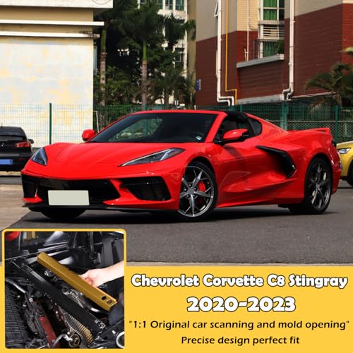 Image of CHEAYAR Engine Bay Panel Cover Compatible with Chevrolet Corvette C8 2020-2023, Engine Shroud Cover Panel Trims, C8 Accessories 2PCS (Engine Rod - Yellow)