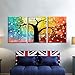 abstract paintings lucky tree canvas paintings 3 panels framed modern paintings giclee canvas home decor wall art ready to hanging (36x16inch)