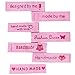 Produktbild 7 Aufnäher Etiketten Stoffetiketten Webetiketten Geschenk Sprüche Spruch Rosa Pink Motive Texte ca. 6 x 1,5 cm