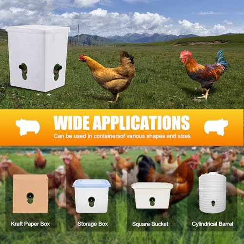 Portas alimentadoras de frango, kit de portas de aves sem desperdício com rolha 8 portas 1 serra de