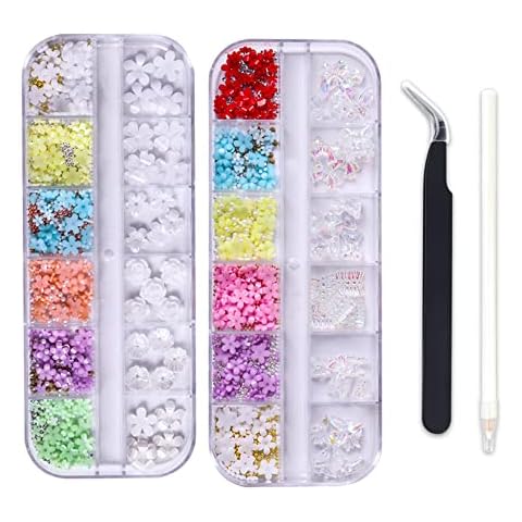 2 Cajas Arte de Uñas de Flores en 3D Mixtas Cover