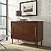 Crosley Furniture Everett Media Console and Record Player Stand with Storage for Vinyl Records, Mahogany