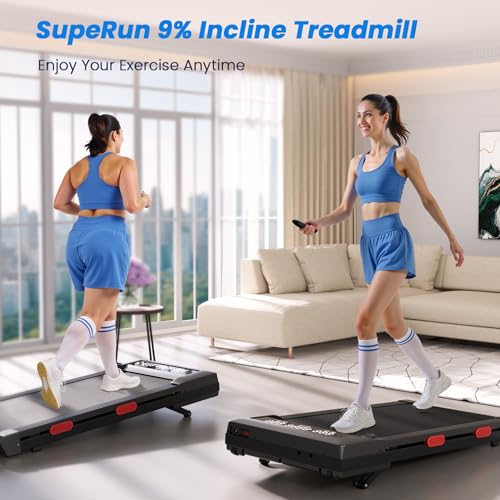Image of Superun Walking Pad with 6% Incline, Under Desk Treadmill for Home Office, 3 in 1 Portable Walking pad Treadmill with Remote Control, 2.5HP Quiet Mini Treadmills, 300 lbs Capacity