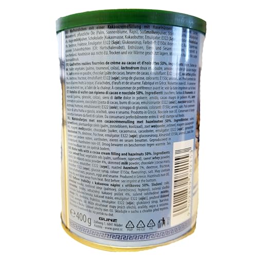 Feiny Biscuits Wafer Sticks Cocoa Hazelnut Waffelröllchen Mit Einer Kakaocremefüllung Mit Haselnüssen Vorteilspackung 4 x 400g