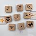 9Pcs Vintage Wood Rubber Stamp Butterfly Bird Ladybird and Plant Retro Decorative Mounted Wooden Rubber Stamp Set for DIY Art and Craft Journals Scrapbooking