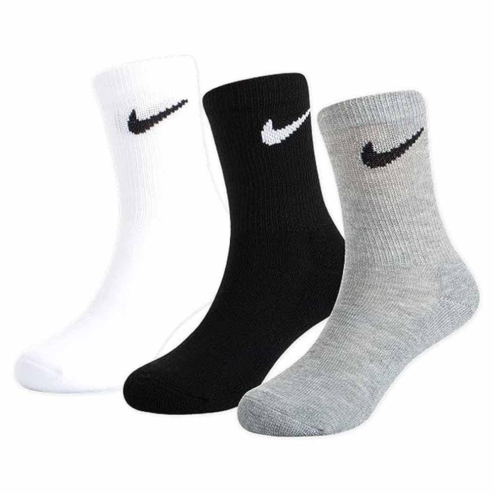 NIKE Boys Kids Basic Pack Crew 3pk Eu 23 1/2-27 SOCKS, White