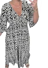 Black Floral 3/4 Sleeve Dress