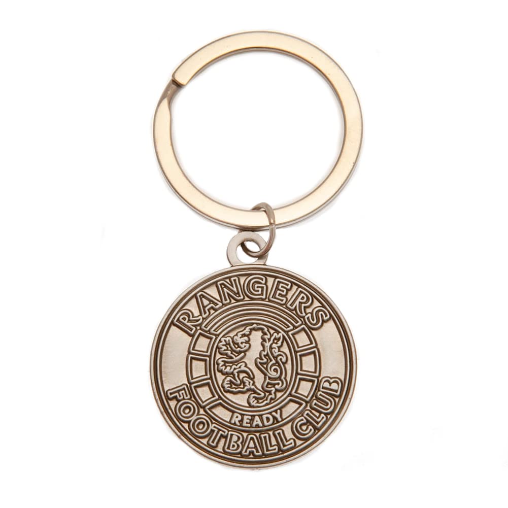 Rangers F.c. Men's Antique Silver Rangers Fc Crest Keyring (One Size) (Antique Silver)