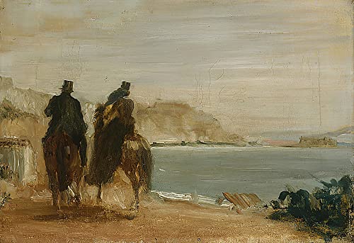 Affiche impression d'art Degas Promenade au bord de mer grande toile 60x90cm