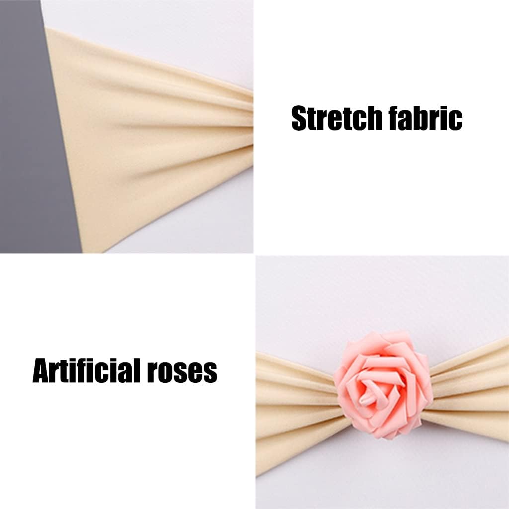Chair Sashes for Party 10-50Pcs Elegant Art Simulation Roses Chair Ties Wedding Celebration Elastic Chair Back Decoration Easy to Install (Color : A Size :30) (A*20)