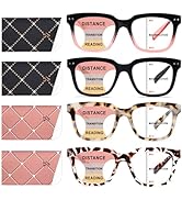 CHOFILORD Progressive Multifocus Reading Glasses for Women Men Blue Light Blocking Spring Hinge S...