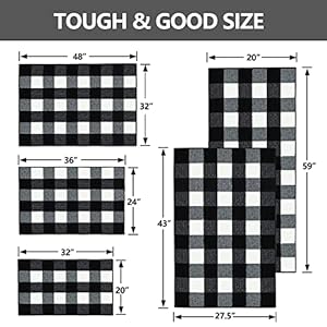 FONEYI Buffalo Plaid Outdoor Rug 24×36 Checkered Front Door Mat Non Slip Absorbent Entryway Rug Doormat Indoor Washable Outdoor Rugs for Layered Door Mats Front PorchFarmhouse Black and White