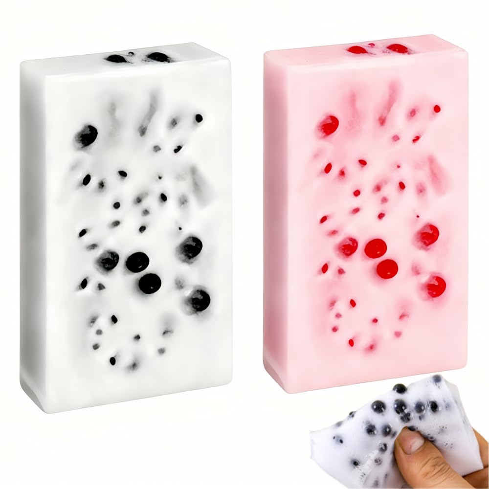 2 Pieces Pimple Popping Toy Square Skin Picking Fidget Toys Sensory Picky Pad for Stress Relief Soft TPR Material Pimple Popper Toy Squeeze Fidget Toys Novelty Stress Toys for Adults Kids