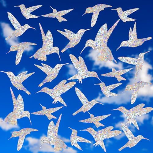 Window Decals to Prevent Bird Strikes, 24 Pieces Window Clings Stickers for Strike Prevention (Bird)