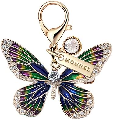 Monnel MC163 Gorgeous Crystal Big Butterfly Lobster Clasp Charm Pendant with Velvet Bag (, 1 piece)