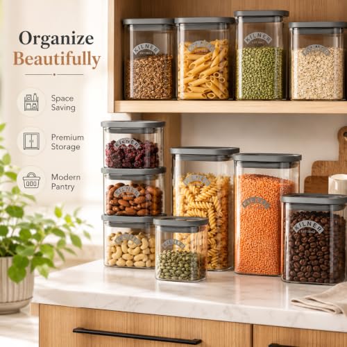 Image of Kilner Fresh Storage 500ml Airtight Glass Container Durable Vacuum Seal Lid | BPA-Free Jar for Food Storage, Nuts, Dried Fruit, Snacks, Pantry Organisation