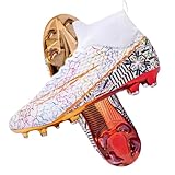 HESBITEUL Men’s Soccer Cleats High-top Women Football Shoes AG Spike Shoes Sneaker Comfortable Adults Big Boys Girls Athletic Outdoor Indoor Competition Trainin