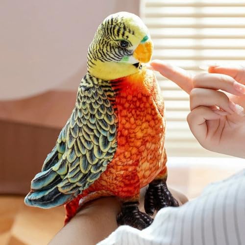 Image of Tickles Cute Parrot Soft Stuffed Plush Bird Toy for Kids Boys & Girls Birthday Gifts (Size: 30 cm Color: Orange & Green)