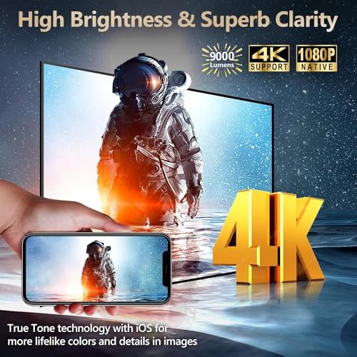 Image of AUN M6 Auto Focus Projector for Home 4K Support Native Full HD Projector 9000Lumen Auto Keystone Dolby HDMI ARC Android 5G WiFi Bluetooth YouTube Netflix Primevideo Hotstar Apps Portable Projector