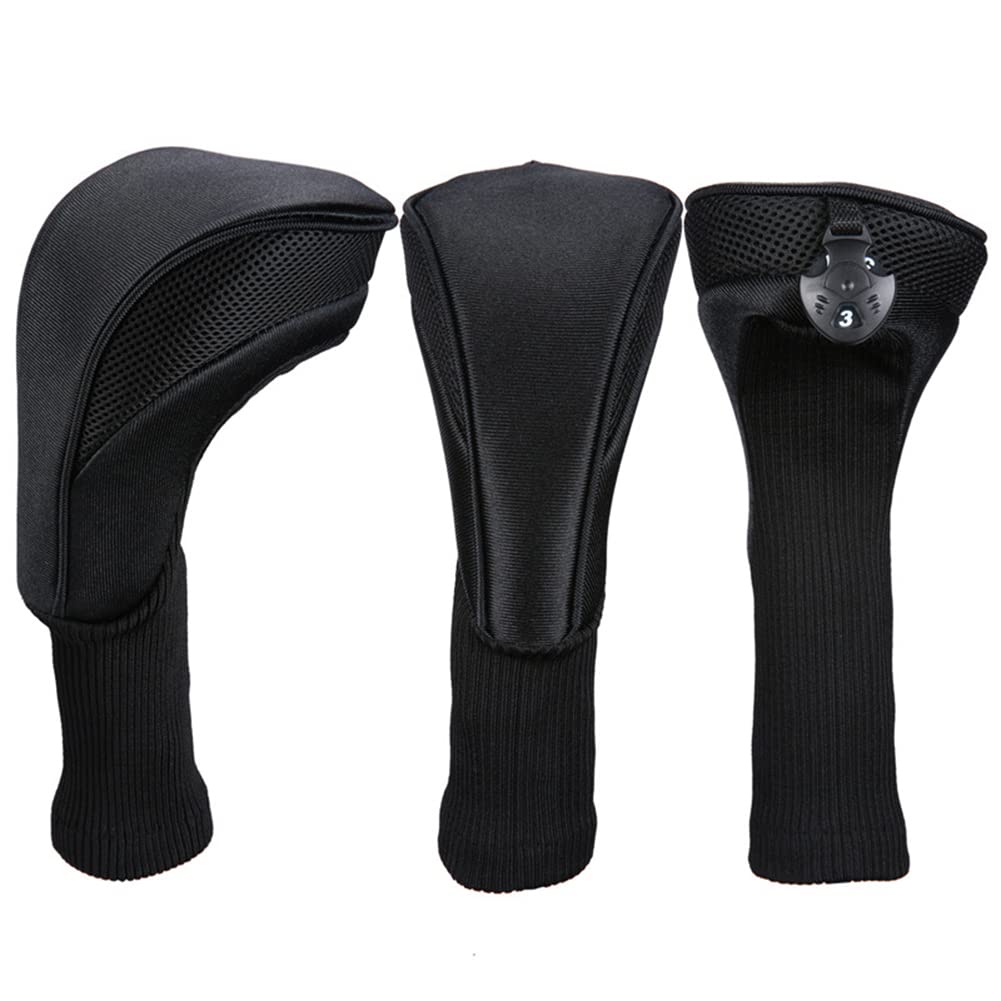 Fundas para Palos de Golf - 3 Fundas para Cabezas de Golf para Maderas de Calle de Conductor | Driver Hybrids - Accesorios de Golf de Cuello Largo para Hombres, Mujeres, niños y niñas