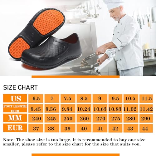 Image of Chef Shoes for Men Nonslip Water Proof Work Shoes Mens Clogs Comfortable Nursing Nurse Shoes for Gardener Men Indoor and Outdoor for Kitchen Office Seaside-Zapatos de Cocina para Hombres