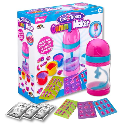 CRA-Z-Treats Gummy Candy Maker Kit DIY Fruity Gummies with Molds Powder Mixes & Mixer DIY Candy Making Toy for Kids Ages 8+ Fun