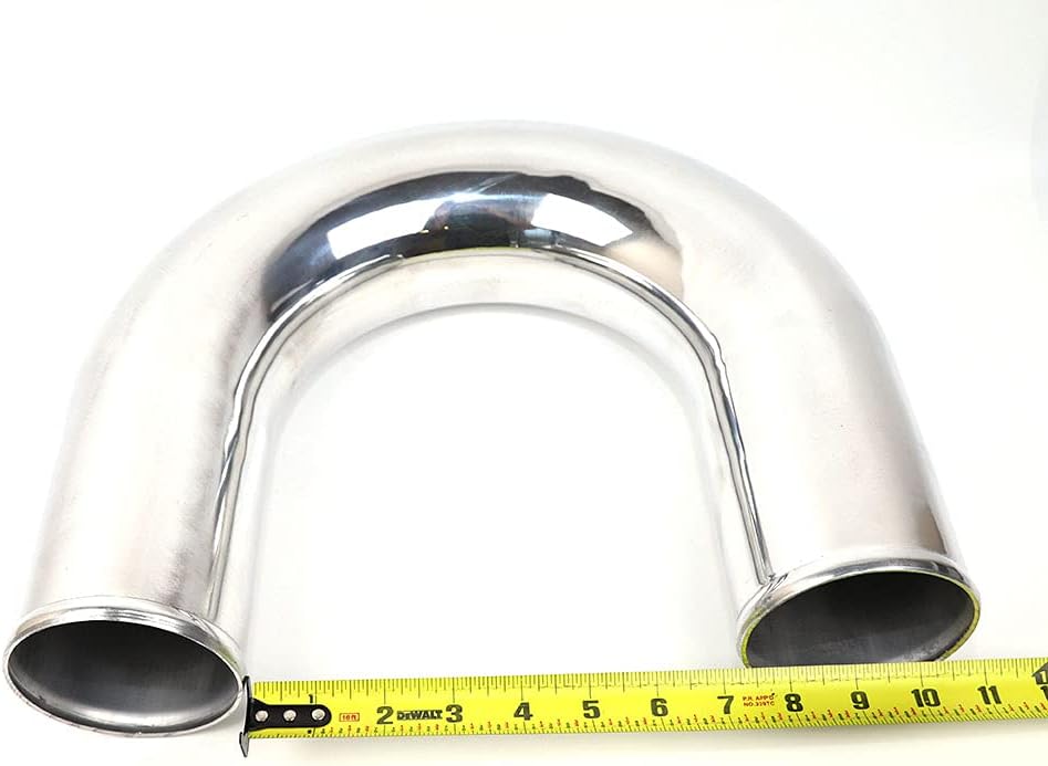 LTI Universal 3.5 inch Outside Diameter 180 Degree Elbow Aluminum Pipe Polished (3.5" 180 Degree)