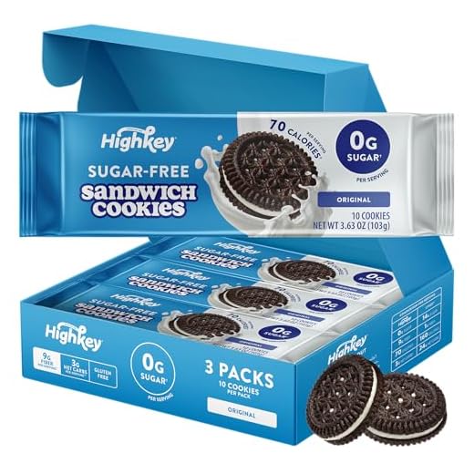 HighKey Sugar Free Snacks Sandwich Cookies - Keto Snack Healthy Snacks Sugar Free Cookies Gluten Free Snacks Low Carb Snack Low Calorie Foods Keto Dessert Keto Friendly Food Zero Sugar Cookies 30ct