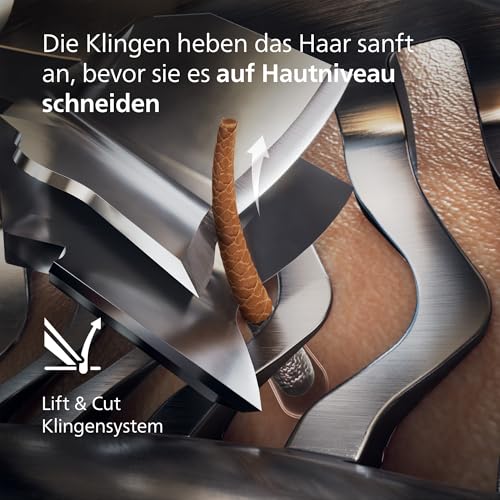 Philips Rasierer i9000 Prestige, elektrischer Nass- und Trockenrasierer für Herren mit integriertem Trimmer, schwarz, Drucksensor… – Ansicht 3