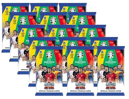 Topps UEFA Euro 2024 Germany Match Attax Trading Cards – 15 x Booster por 8 tarjetas comerciales