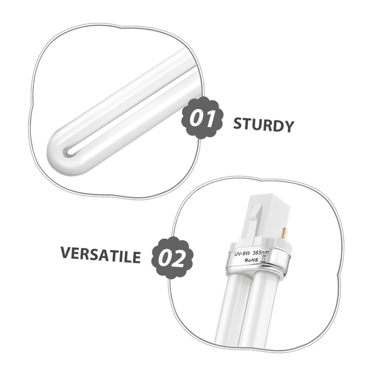 12pezzi Lampadine UV per Unghie da Tubi di Ricambio d Onda Nm per Indurimento Gel Basso Calore Compatibili Diverse Lampade per Unghie