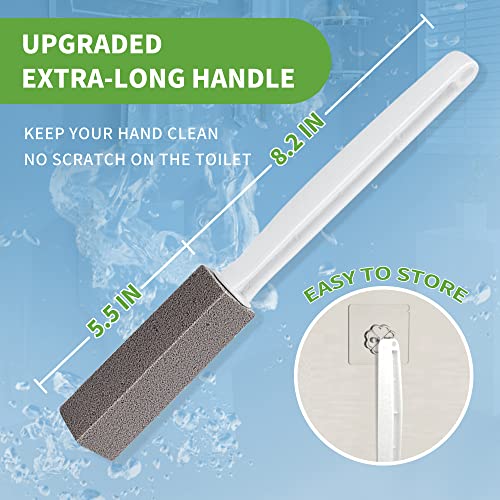 [2022 Upgraded] Pumice Stone For Toilet Cleaning With Extra Long Handle, Toilet Bowl Cleaner Brush, Remove Stains, Hard Water Ring/Limescale/Rust/Iron #TOP2