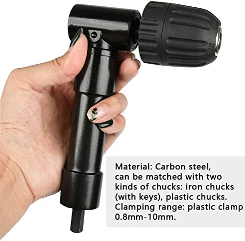 TIMESETL 0.8-10mm Right Angle Bend Extension 90 Degree Professional Cordless Drill Attachment Adapter 8mm Hex Shank for Tight Corner Workspace