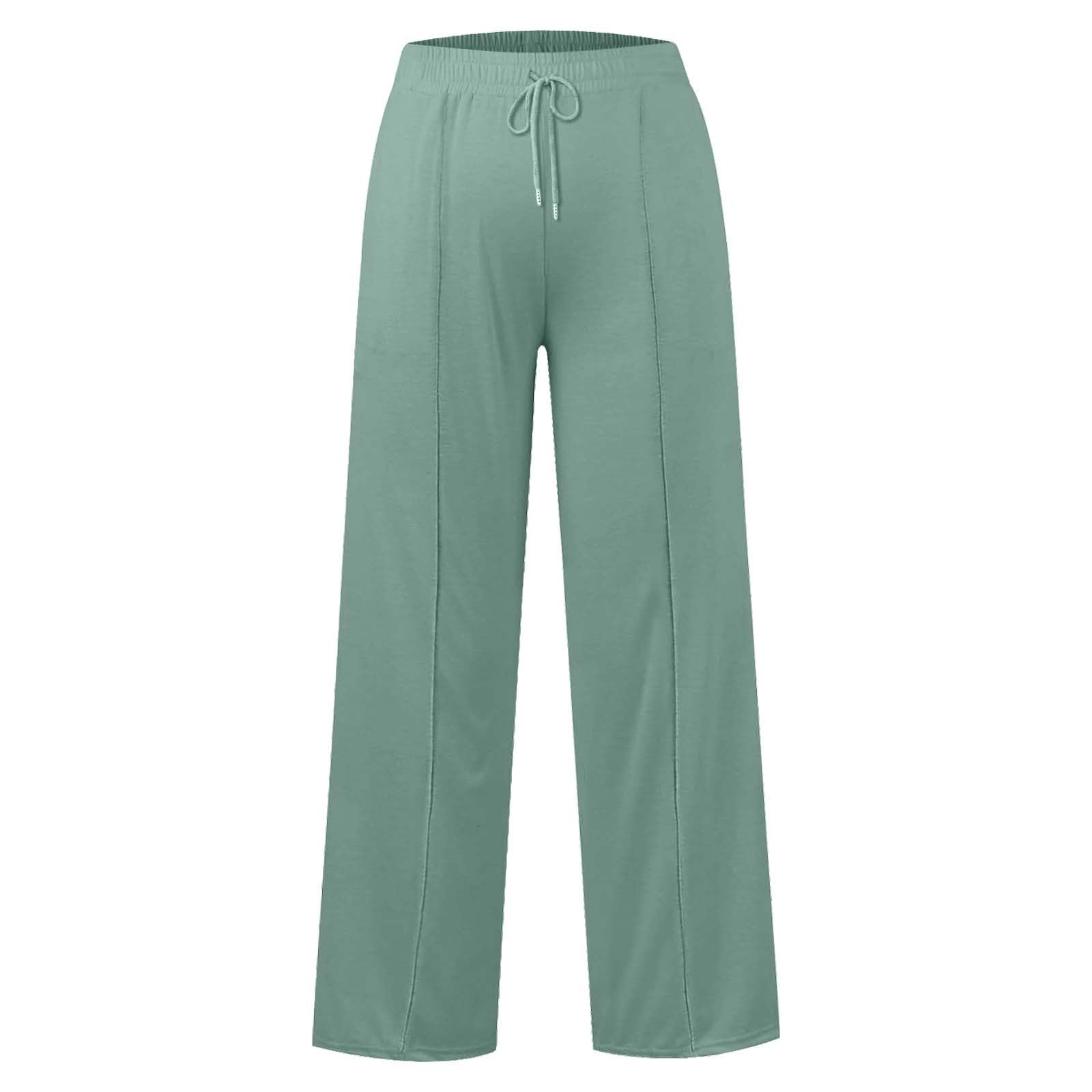 Generisch Pantalon d'été léger pour femme - Pantalon en lin avec poches - Pantalon de trekking - Pantalon d'été en coton - Pantalon d'été - Pantalon de loisirs - Pantalon de plage - Couleur unie