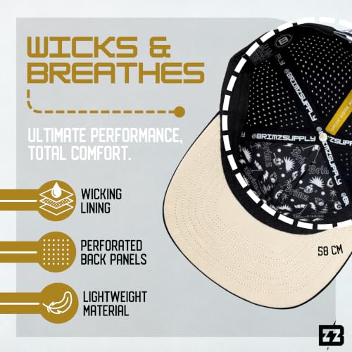 Image of BRIMZ Golf Performance Hat - Tee Holder & Magnetic Brim - Breathable Sweat & Water Resistant Golfing Snapback Cap