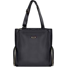 Kiinde Anika Breast Pump Bag with Cooler Pocket, Laptop Compartment, Stylish, Large, Easy to Clean, Black with Grey Interior