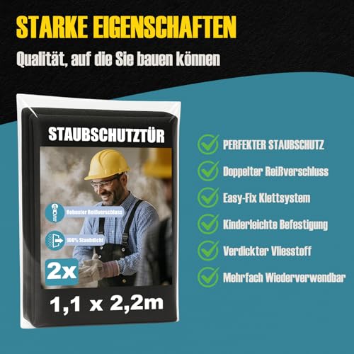 Bâche anti-poussière porte de chantier imperméable et réutilisable 2x - 5