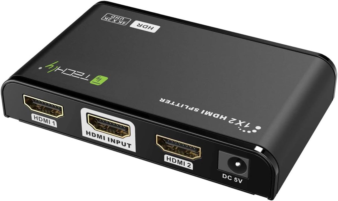 Techly 104837 Splitter HDMI2.0 4K 2vie HDR/EDID Nero