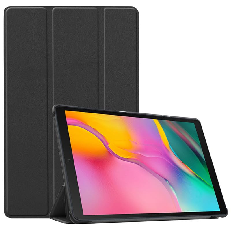 Custer Custodia per Huawei MediaPad T3 10 AGS-W09 AGS-L09 AGS-L03, cover rigida ultrasottile in pelle PU (nero)
