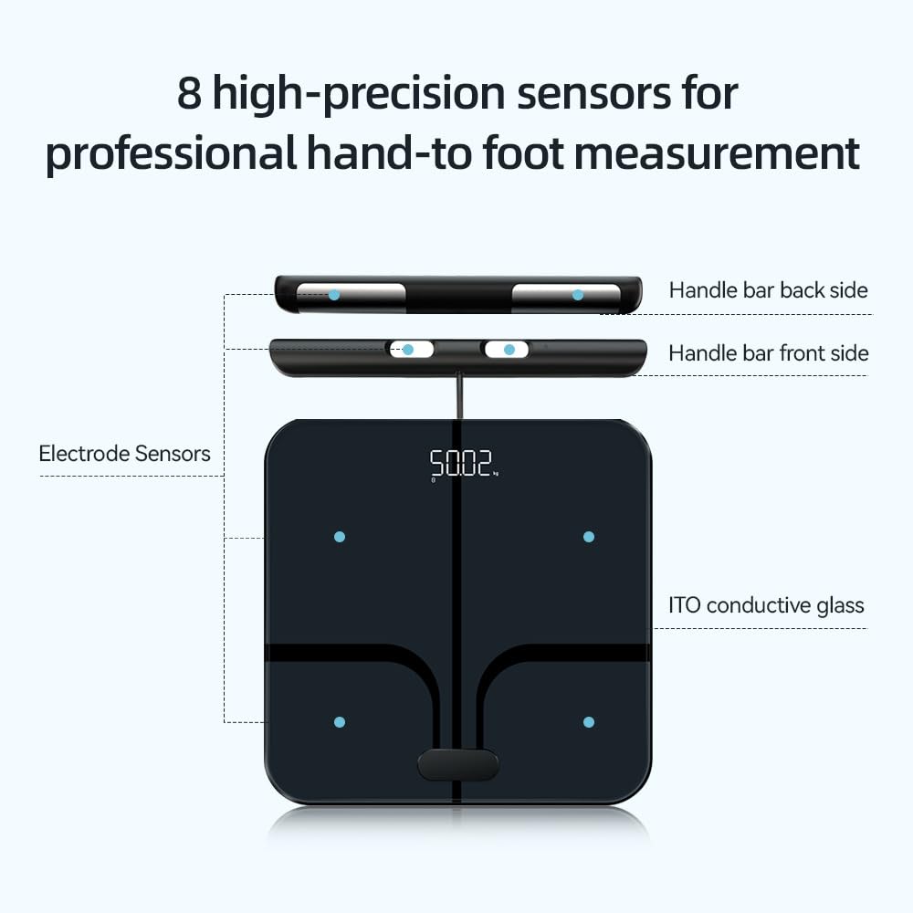 hume health the body pod smart scale Körperzusammensetzungswaage 8 Elektroden – Intelligente APP-Fitnesswaage, Dualfrequenz, Präzise elektronische Waage
