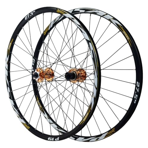 HerfsT Juego de Ruedas MTB de 26/27,5/29 Pulgadas, Freno de Disco, liberación rápida, llanta de aleación de Aluminio, Rueda Delantera y Trasera, Cassette de 8/9/10/11/12 velocidades, 32 Orificios