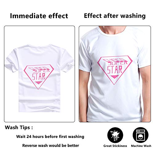 Image of RENLITONG Pink HTV Iron on Vinyl 12Inch by 10ft Roll Heat Transfer Vinyl for T-Shirt HTV Rolls for All Cutter Machine - Easy to Cut & Weed for Heat Transfer Design